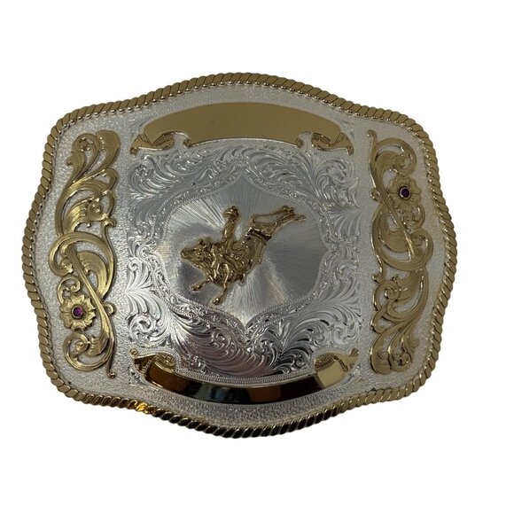 Vtg 1982 Siskiyou End of the Trail Belt Buckle Native American Indian Western - Picture 2 of 9